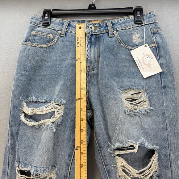 Pol Anthropologie Women's Reckless Boyfriend Distressed Jeans SMP35 Sz.M Preppy - Picture 14 of 16